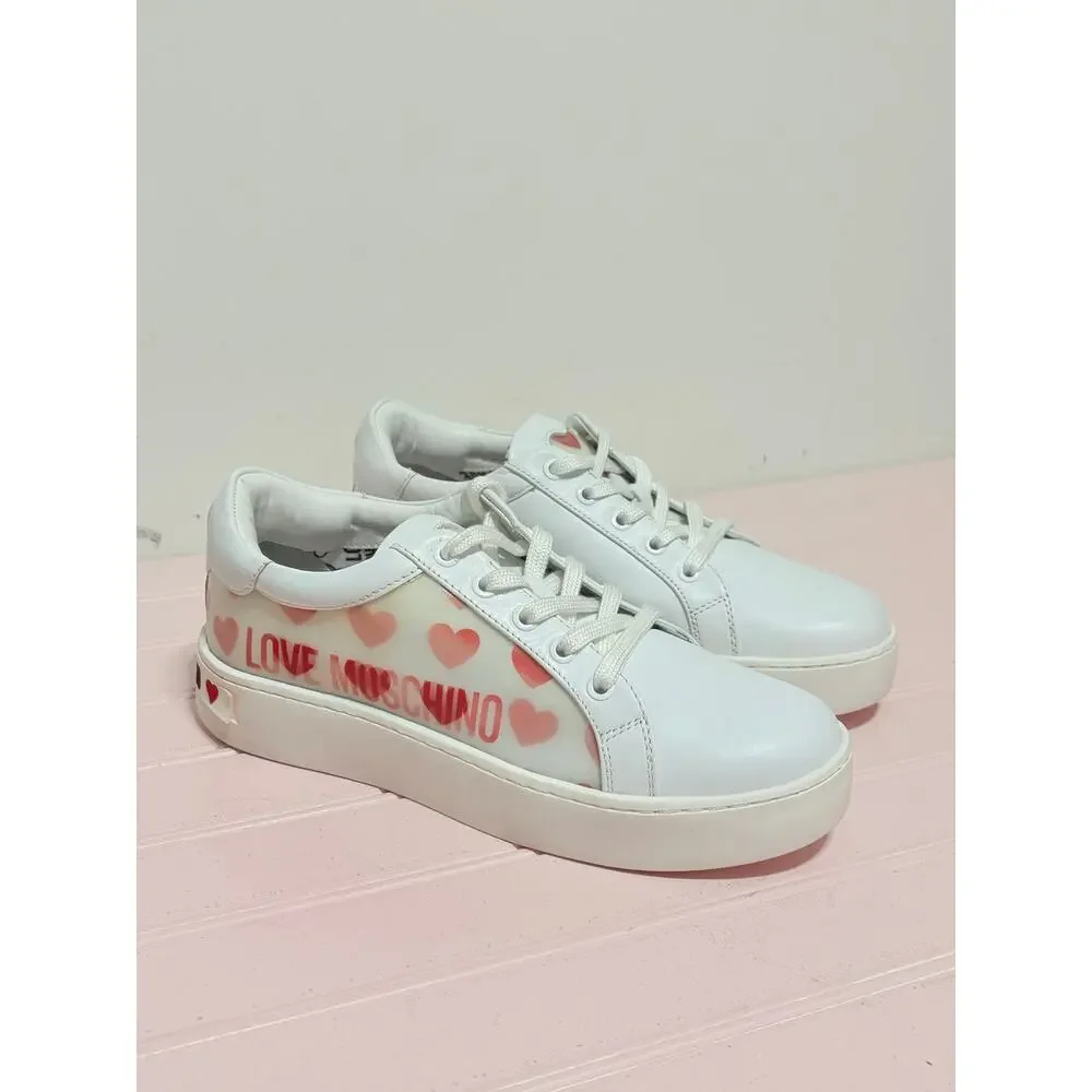 Love Machino Heart Print Platform Sneaker with holographic size 8